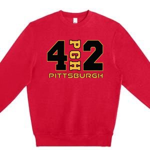 Pennsylvania 412 Area Code Burgh Steel City Local Pittsburgh Premium Crewneck Sweatshirt