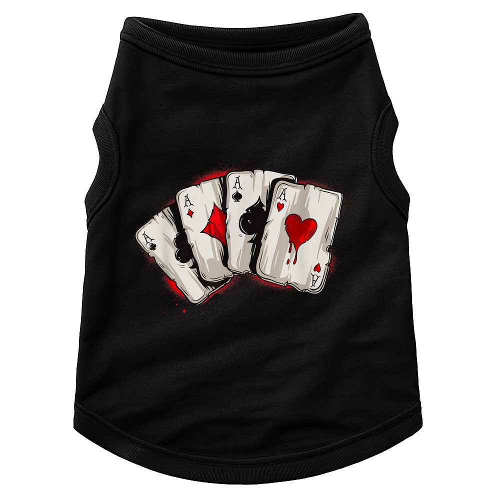 Poker 4 Aces Stud Hands Lucky Souvenir Las Vegas Doggie Tank