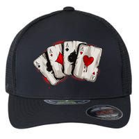 Poker 4 Aces Stud Hands Lucky Souvenir Las Vegas Flexfit Unipanel Trucker Cap