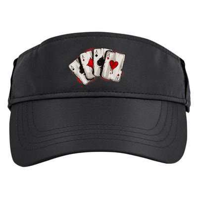 Poker 4 Aces Stud Hands Lucky Souvenir Las Vegas Adult Drive Performance Visor