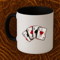 Poker 4 Aces Stud Hands Lucky Souvenir Las Vegas Mug