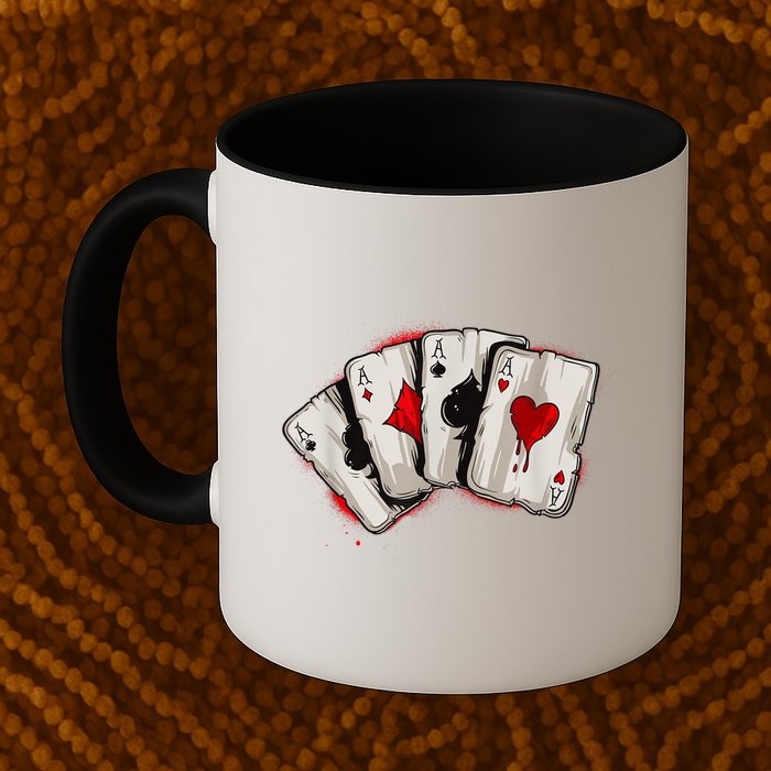 Poker 4 Aces Stud Hands Lucky Souvenir Las Vegas Mug