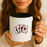 Poker 4 Aces Stud Hands Lucky Souvenir Las Vegas Mug