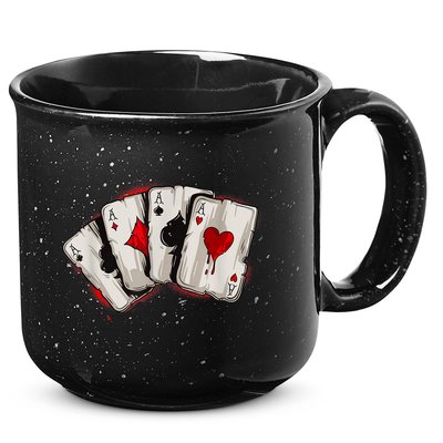 Poker 4 Aces Stud Hands Lucky Souvenir Las Vegas 15oz Campfire Ceramic Mug