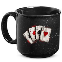 Poker 4 Aces Stud Hands Lucky Souvenir Las Vegas 15oz Campfire Ceramic Mug