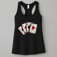 Poker 4 Aces Stud Hands Lucky Souvenir Las Vegas Womens Tank Top