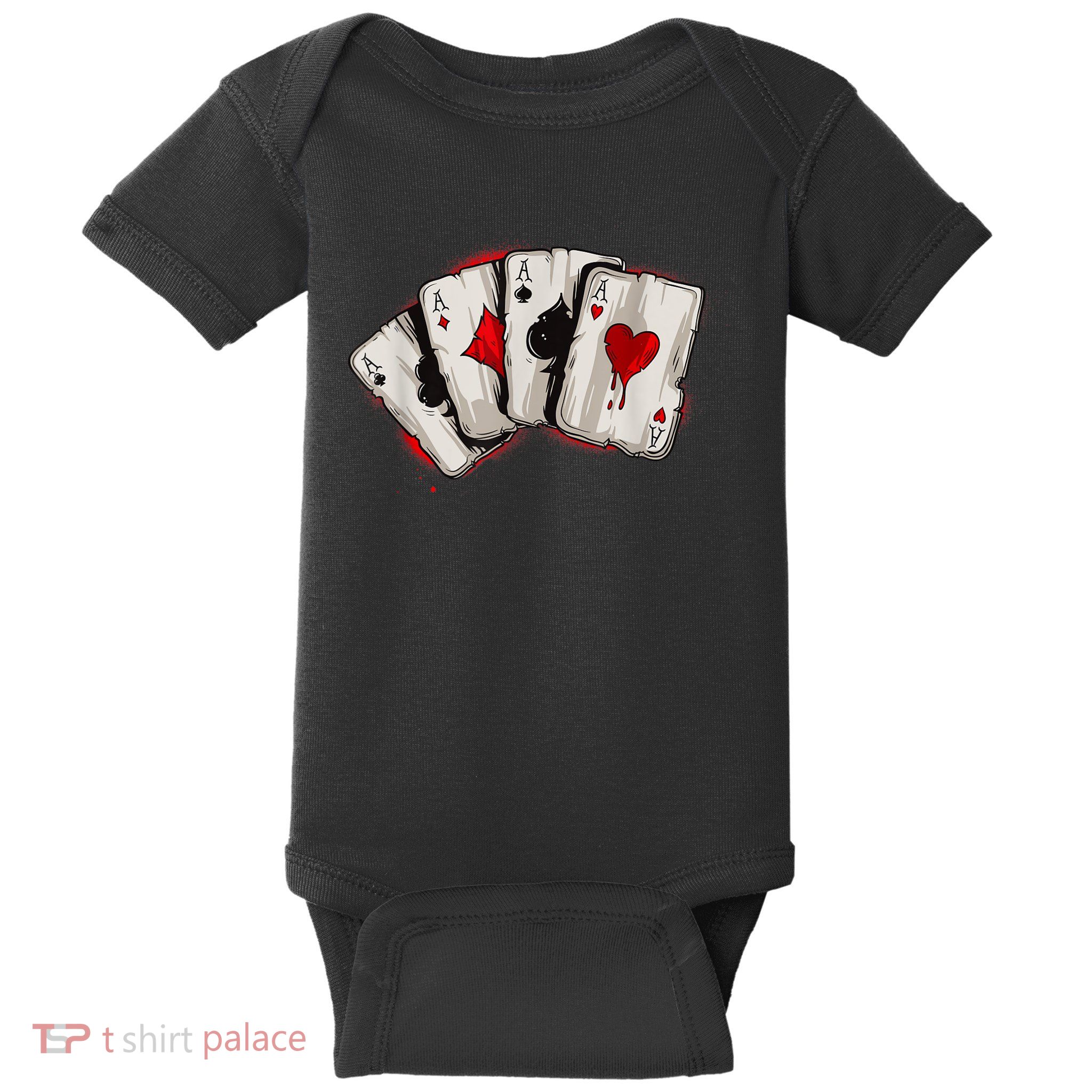 Poker 4 Aces Stud Hands Lucky Souvenir Las Vegas Baby Bodysuit