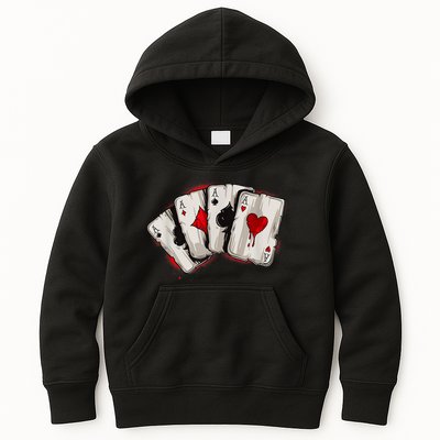 Poker 4 Aces Stud Hands Lucky Souvenir Las Vegas Kids Hoodie