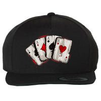 Poker 4 Aces Stud Hands Lucky Souvenir Las Vegas Wool Snapback Cap