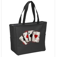 Poker 4 Aces Stud Hands Lucky Souvenir Las Vegas Zip Tote Bag