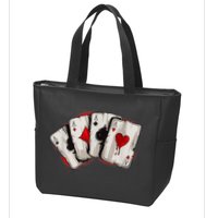 Poker 4 Aces Stud Hands Lucky Souvenir Las Vegas Zip Tote Bag