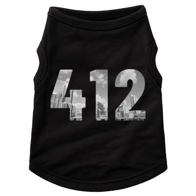 Pittsburgh 412 Area Code Skyline Pennsylvania Vintage Doggie Tank