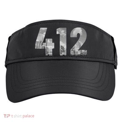 Pittsburgh 412 Area Code Skyline Pennsylvania Vintage Adult Drive Performance Visor
