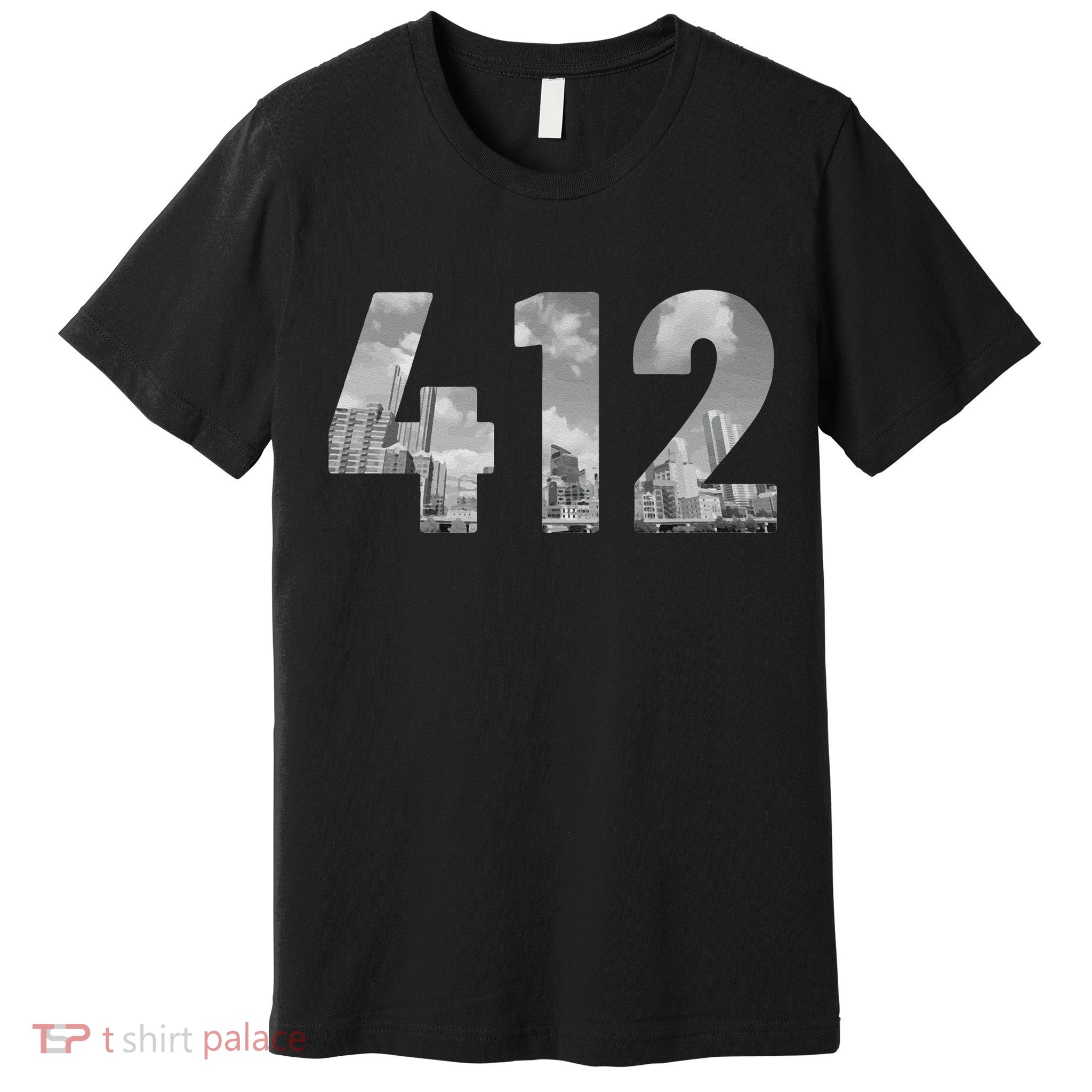Pittsburgh 412 Area Code Skyline Pennsylvania Vintage Premium T-Shirt