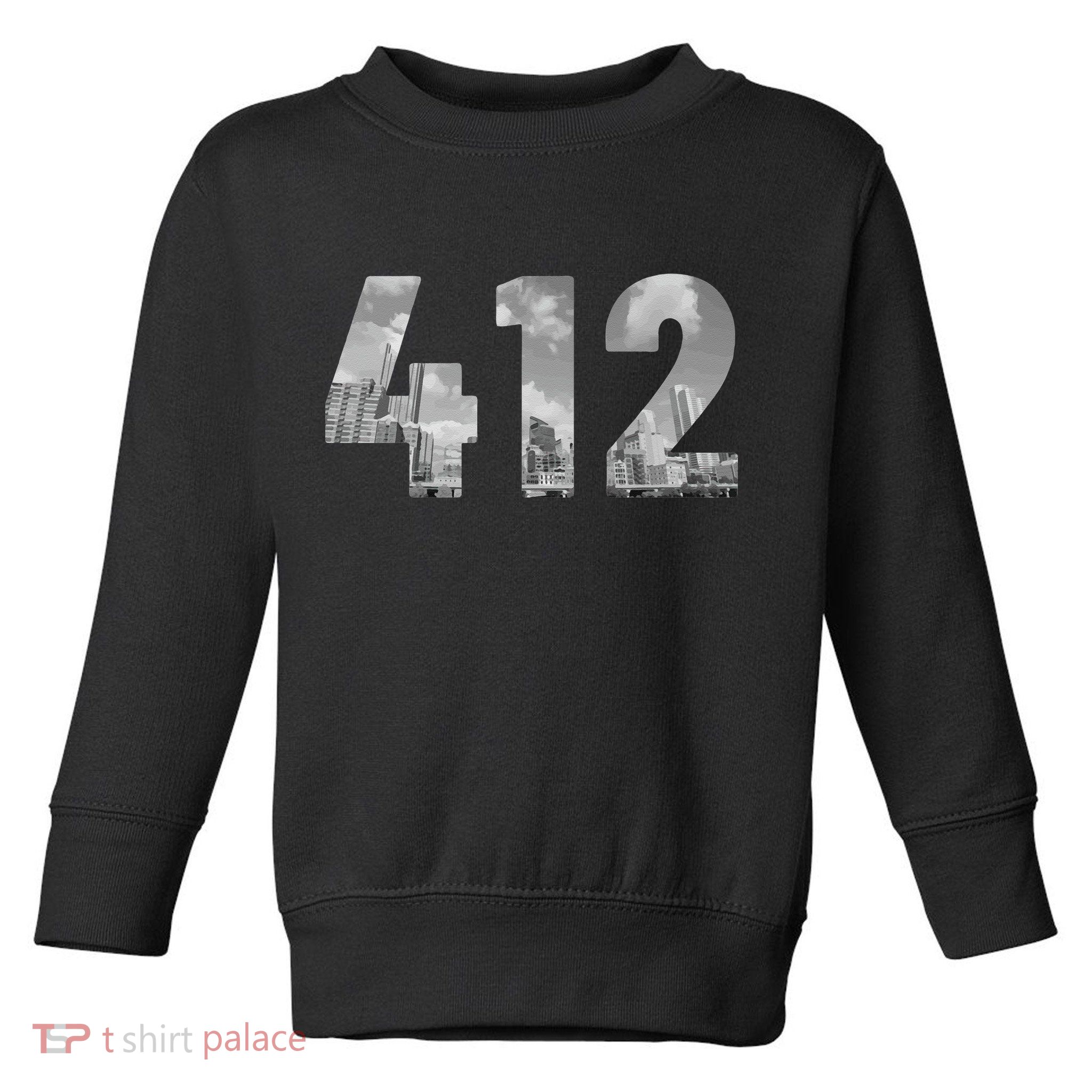 Pittsburgh 412 Area Code Skyline Pennsylvania Vintage Toddler Sweatshirt