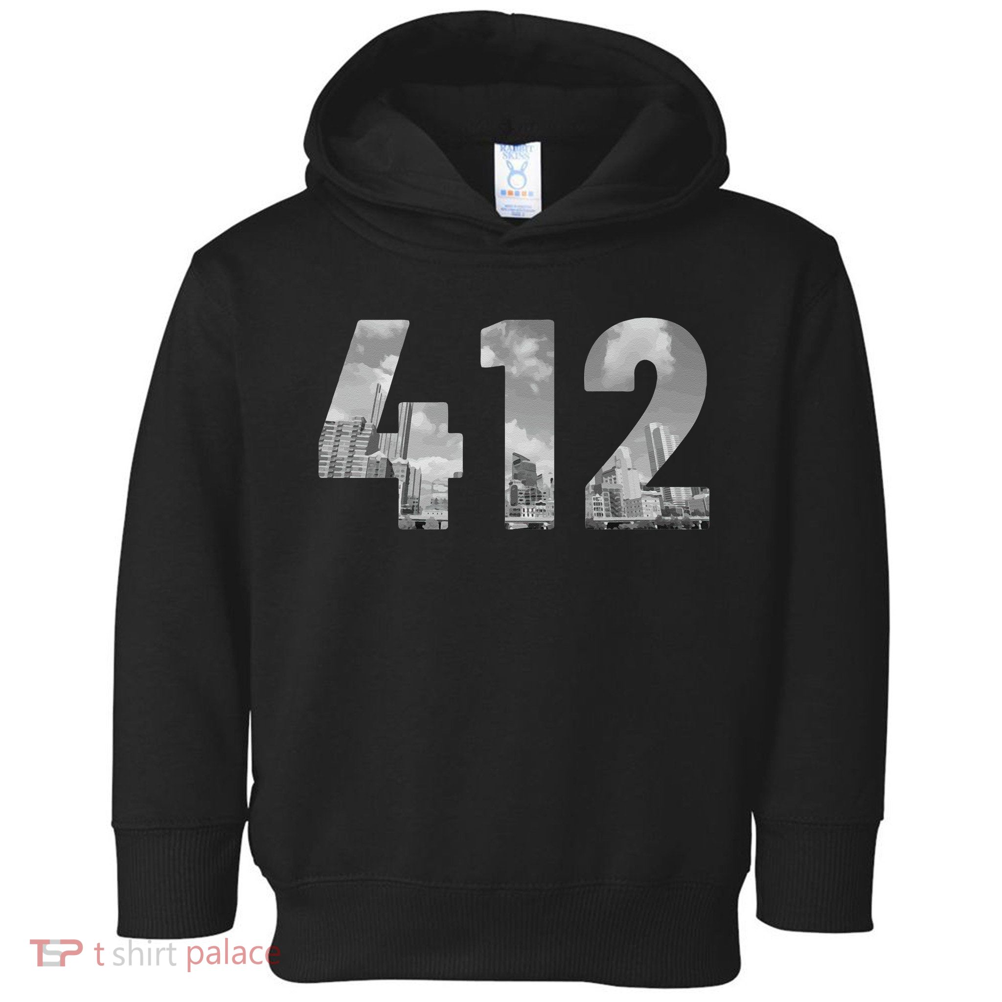 Pittsburgh 412 Area Code Skyline Pennsylvania Vintage Toddler Hoodie