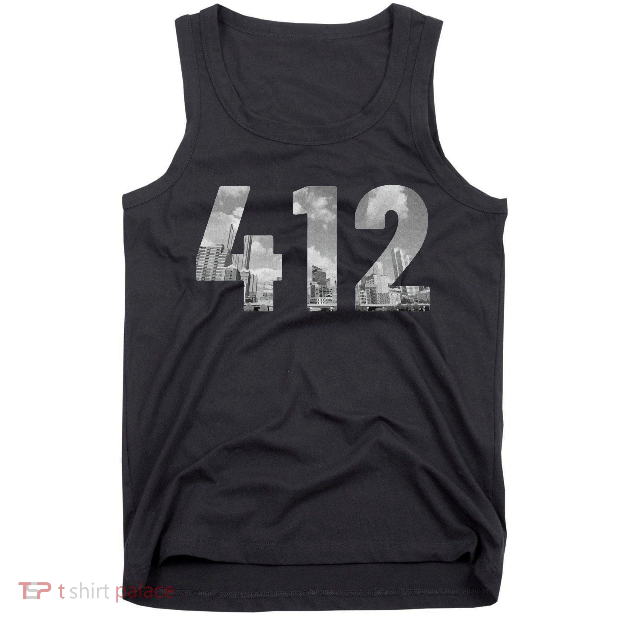 Pittsburgh 412 Area Code Skyline Pennsylvania Vintage Tank Top