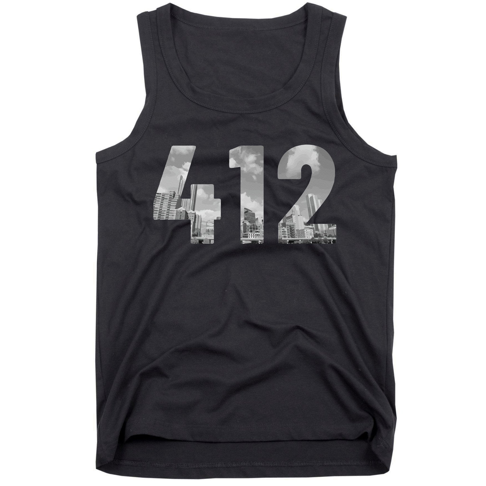 Pittsburgh 412 Area Code Skyline Pennsylvania Vintage Tank Top