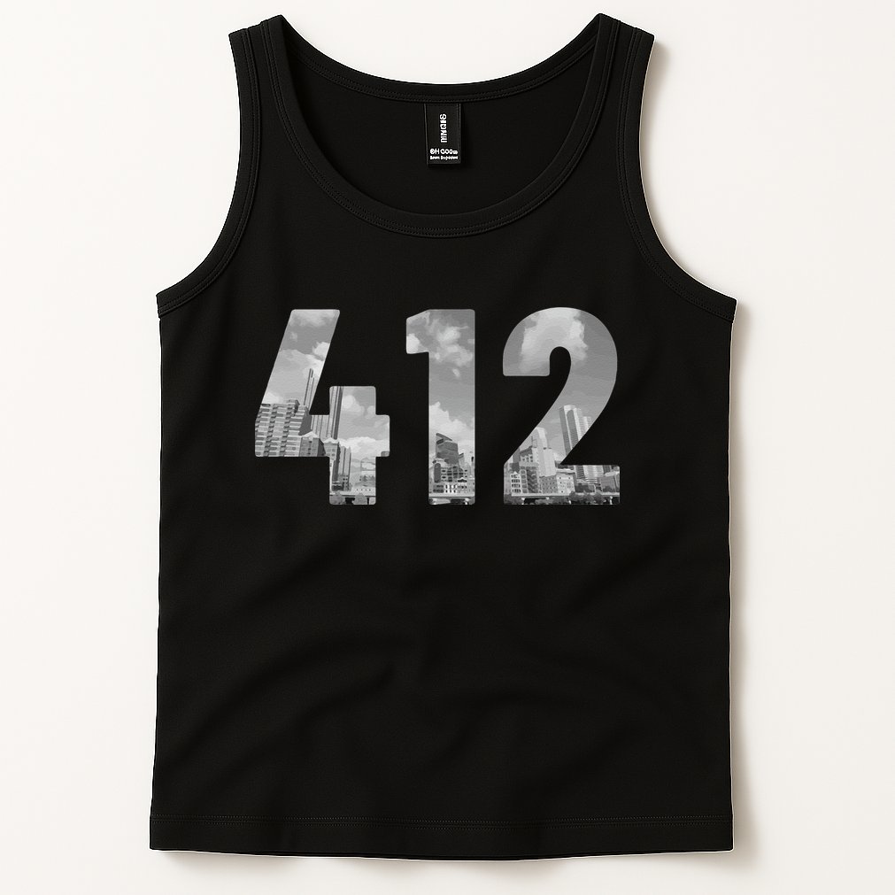 Pittsburgh 412 Area Code Skyline Pennsylvania Vintage Tank Top