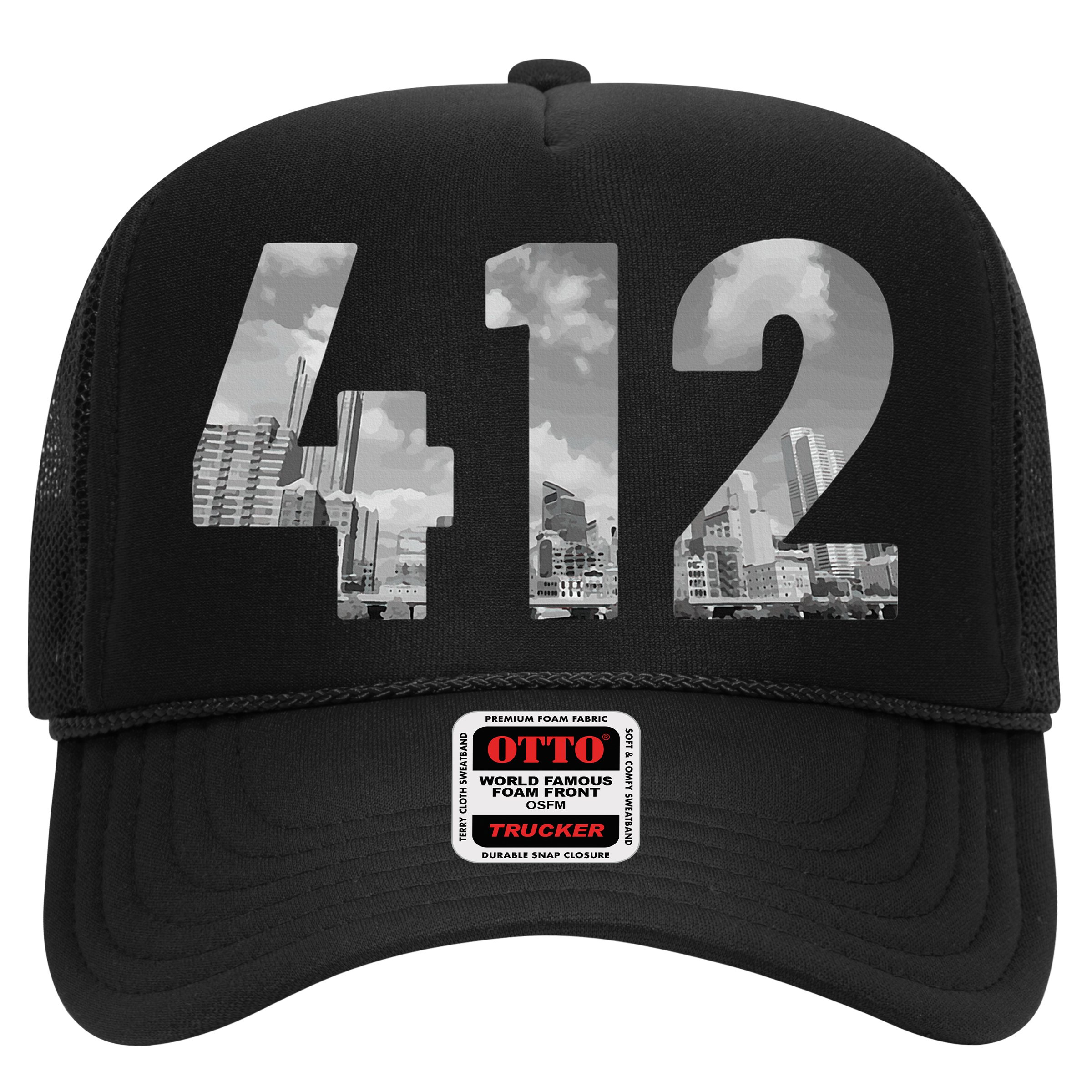 Pittsburgh 412 Area Code Skyline Pennsylvania Vintage Hat