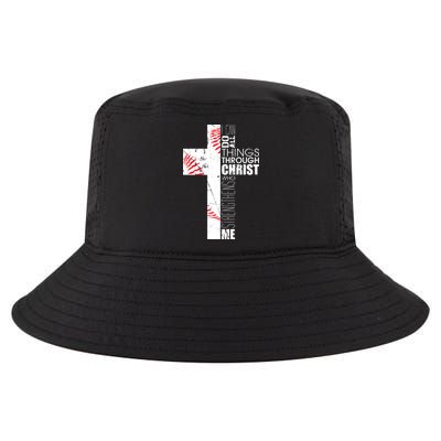 Philippians 413 Baseball Christian Cross Religious Verse Cool Comfort Performance Bucket Hat
