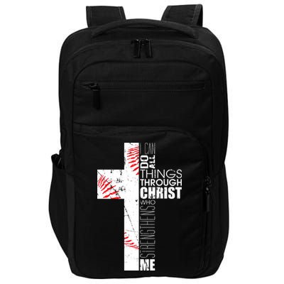 Philippians 413 Baseball Christian Cross Religious Verse Impact Tech Backpack