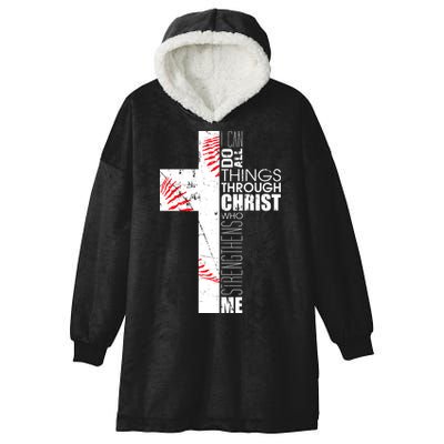 Philippians 413 Baseball Christian Cross Religious Verse Hooded Wearable Blanket