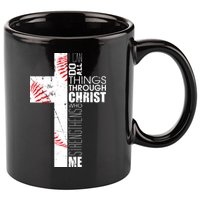 Philippians 413 Baseball Christian Cross Religious Verse 11oz C Handle Ceramic Mug