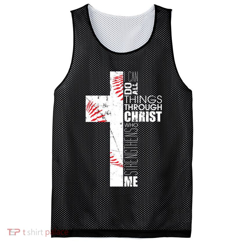 Philippians 413 Baseball Christian Cross Religious Verse Mesh Reversible Basketball Jersey Tank