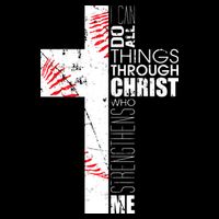Philippians 413 Baseball Christian Cross Religious Verse Tall Sweatshirt