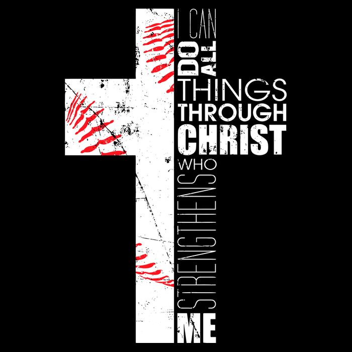 Philippians 413 Baseball Christian Cross Religious Verse Tall Sweatshirt