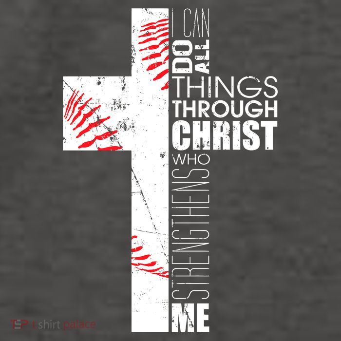 Philippians 413 Baseball Christian Cross Religious Verse Vector Backpack