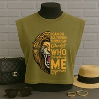 Philippians 413 Bible Quote Scriptures Christian Garment-Dyed Women's Muscle Tee