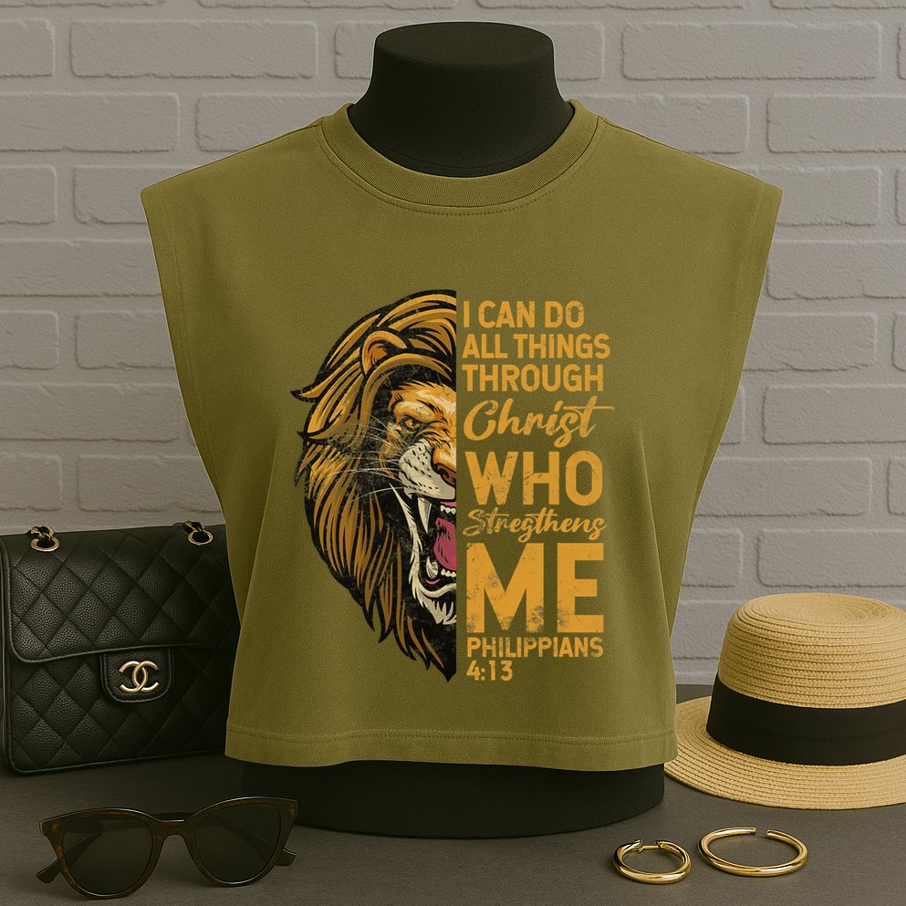 Philippians 413 Bible Quote Scriptures Christian Garment-Dyed Women's Muscle Tee