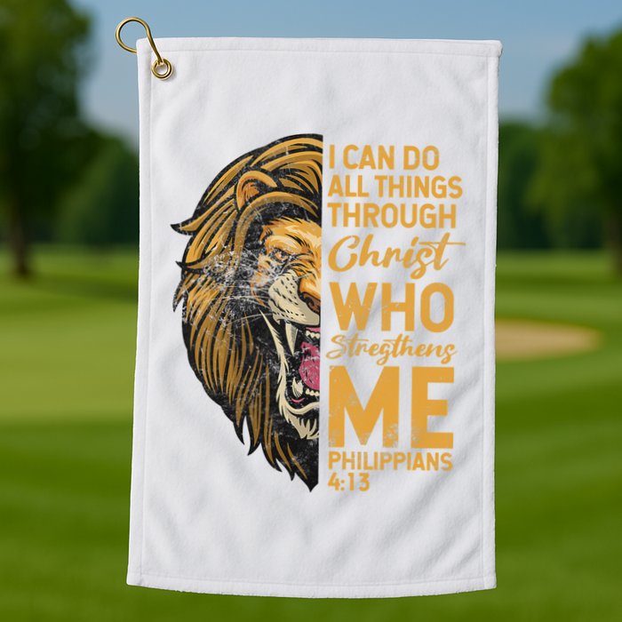Philippians 413 Bible Quote Scriptures Christian Golf Towel