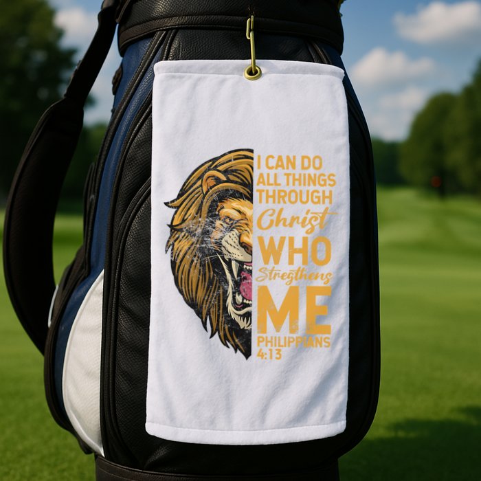 Philippians 413 Bible Quote Scriptures Christian Golf Towel