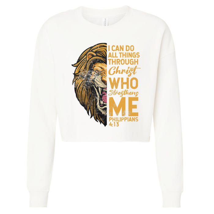 Philippians 413 Bible Quote Scriptures Christian Cropped Pullover Crew