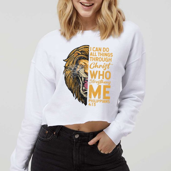 Philippians 413 Bible Quote Scriptures Christian Cropped Pullover Crew