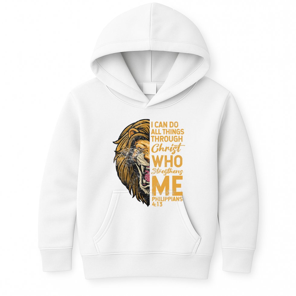 Philippians 413 Bible Quote Scriptures Christian Kids Hoodie