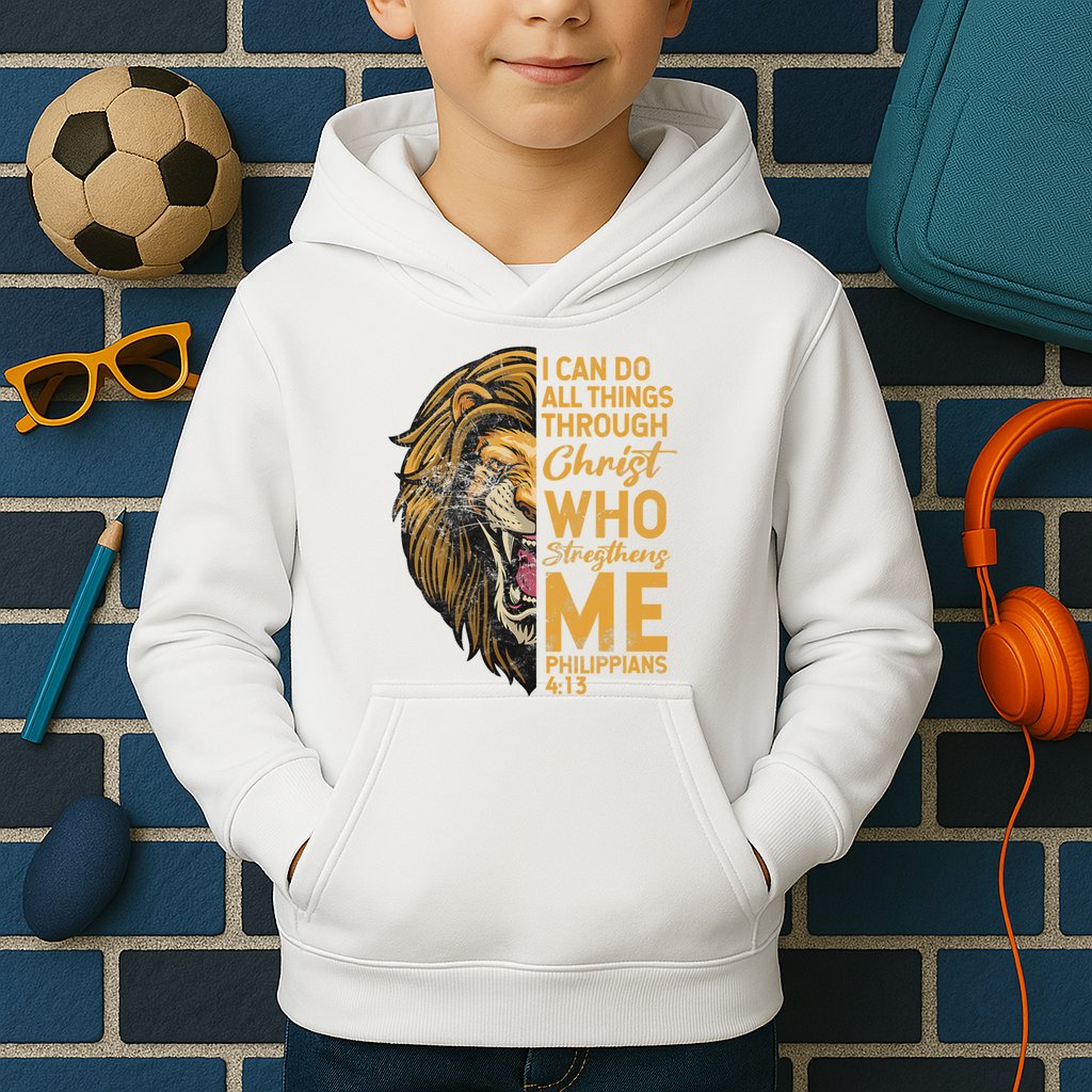 Philippians 413 Bible Quote Scriptures Christian Kids Hoodie
