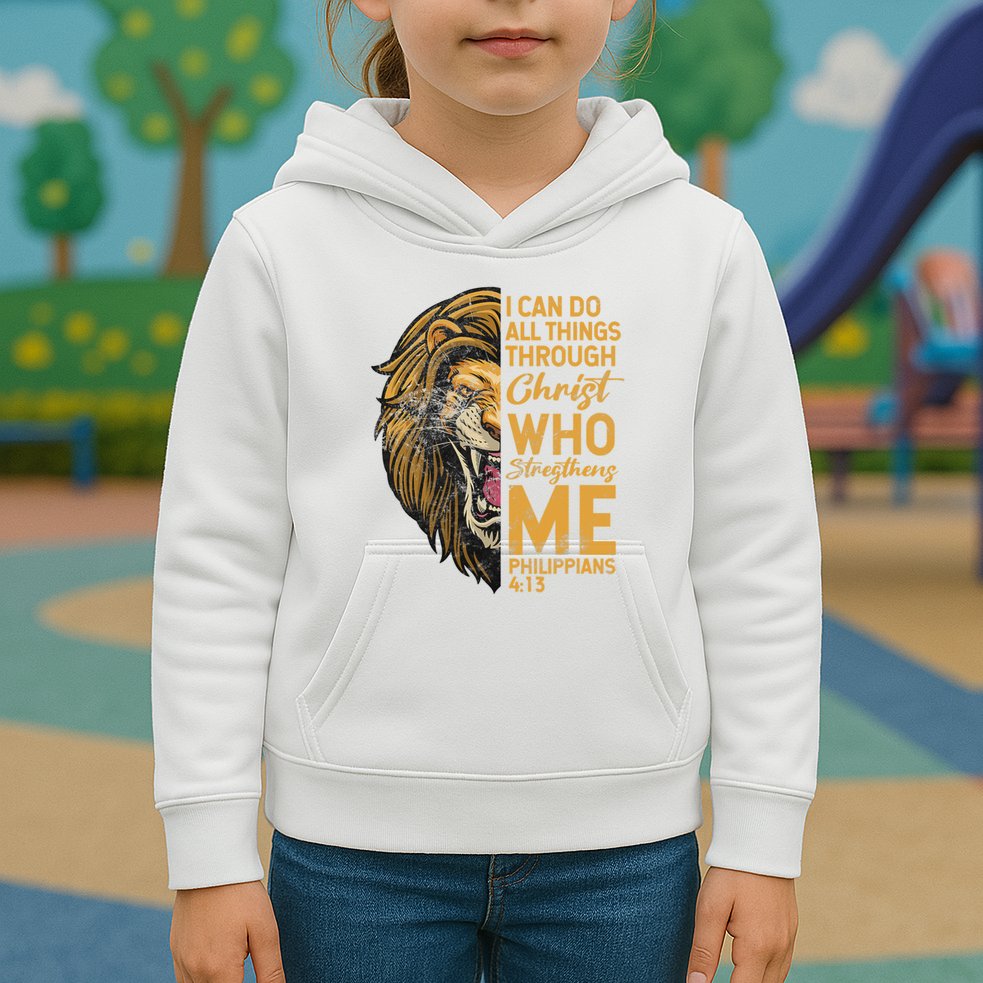 Philippians 413 Bible Quote Scriptures Christian Kids Hoodie