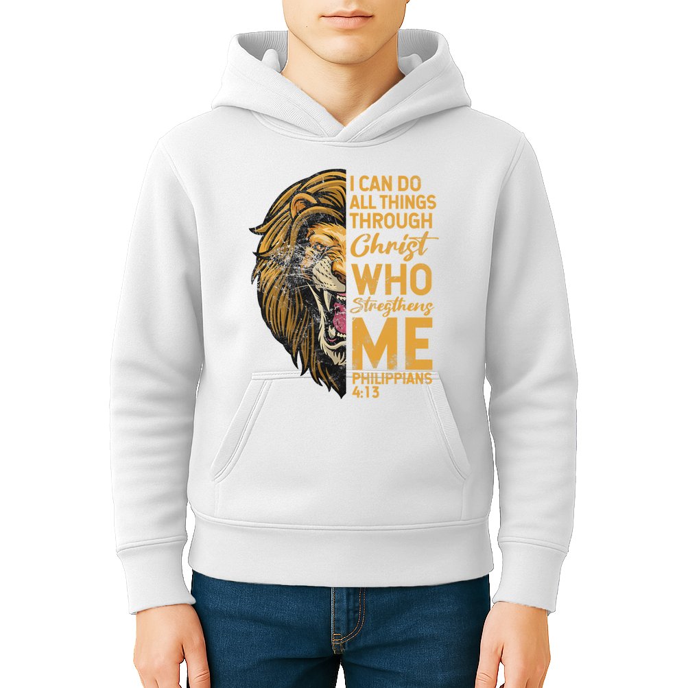 Philippians 413 Bible Quote Scriptures Christian Kids Hoodie