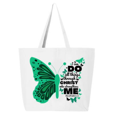 Philippians 4:13 Butterfly Christ Bible Verse Gift Cute Gift 25L Jumbo Tote