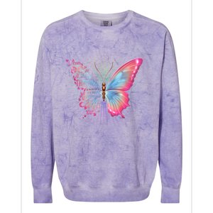 Philippians 4:13 Butterfly Christ Bible Verse Gift Cool Gift Colorblast Crewneck Sweatshirt