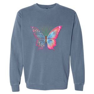 Philippians 4:13 Butterfly Christ Bible Verse Gift Cool Gift Garment-Dyed Sweatshirt