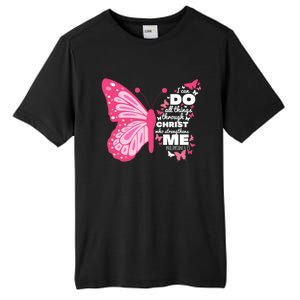 Philippians 4:13 Butterfly Christ Bible Verse Gift Gift Tall Fusion ChromaSoft Performance T-Shirt