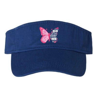 Philippians 4:13 Butterfly Christ Bible Verse Gift Gift Valucap Bio-Washed Visor