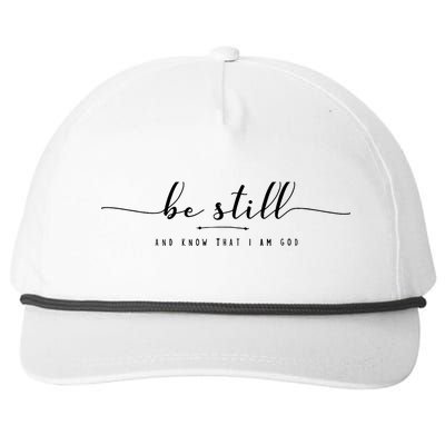 Psalm 46:10 Be Still And Know That I Am God Christian Quote Snapback Five-Panel Rope Hat