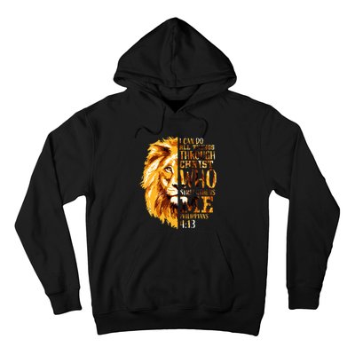 Philippians 413 Christian Bible Verse Gift Lion Husband Hoodie