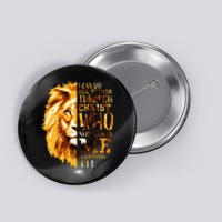 Philippians 413 Christian Bible Verse Gift Lion Husband Button